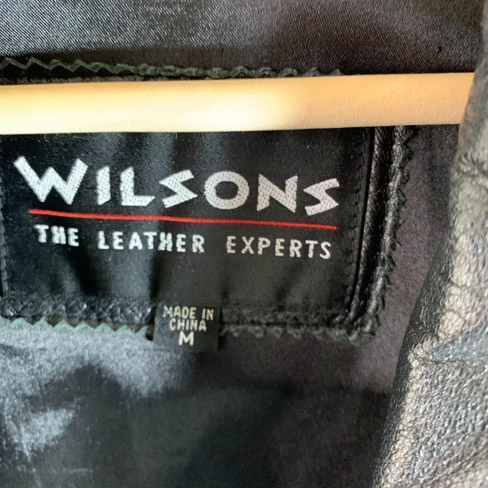 Wilsons VTG Black Leather Jacket Sz M - Picture 3 of 5